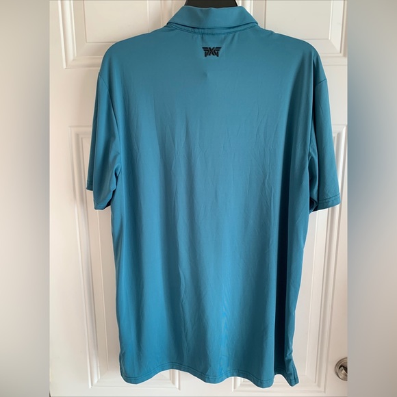 PXG Parsons Extreme Golf Polo Shirt Mens S Aqua Blue Short Sleeve Stretch Logo - Picture 9 of 11